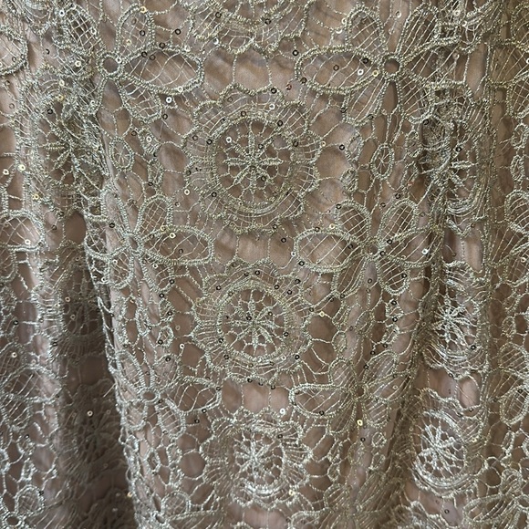 CLEARANCE Adrianna Papell Metallic Lace Sequined Dress - Picture 7 of 10